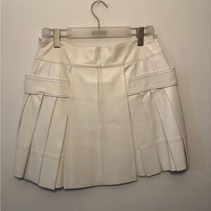 Ports 1961 White Leather Mini Skirt